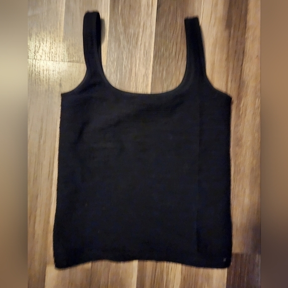 ANTHROPOLOGIE Black Ribbed Tank Size Medium - Picture 6 of 6